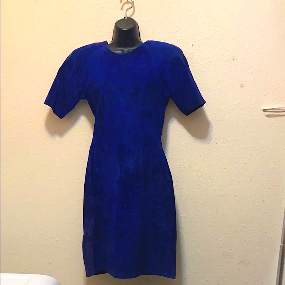 Blue suede dress vintage 90s